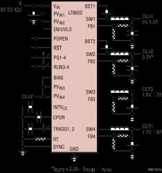 42V Quad Monolithic Synchronous Step-Down Regulator