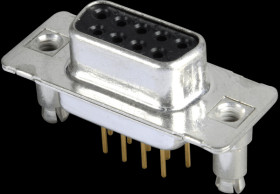164A16569X D-SUB socket, 9-pin, PCB, clip, turned Contacts