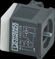1452178 Valve connector, three-pin, head thread type A, 24 V