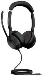 Jabra Evolve2 50 MS Stereo Słuchawki wokółuszne przewód stereo czarny Wyciszanie hałasów, redukcja szumów mikrofonu Komp