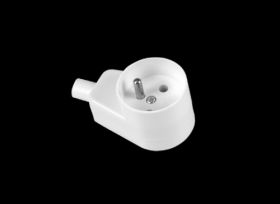 Gniazdo przenośne kątowe pojedyncze białe