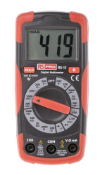 Multimetr przenośny True RMS: Nie Napięcie przemienne, prąd stały, napięcie stałe, rezystancja 600V ac RS PRO