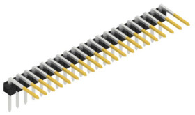 Pin header, 20 pole, pitch 2.54 mm, angled, black, SL310120S