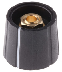 Pokrętło potencjometru oś: 6.35mm średnica: 21.5mm Okrągłe Nylon Czarny Sifam