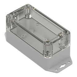 ZP120.60.60SUJp-IP67 TM ABS-PC – Obudowa hermetyczna, ABS-PC, IP67, jasnoszara z uchami, przezroczystą pokrywą, Kradex