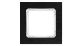 Deco Ramka Uniwersalna Pojedyncza - Aluminium Szczotkowane (Ramka: Czarna...