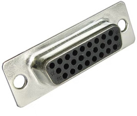 D-Sub socket, 26 pole, high density, equipped, straight, solder cup, CT15-26S