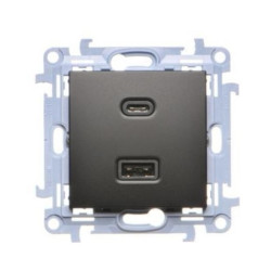 SIMON10 czarny CEC2CA.01/49 Ład. USB + USB-C