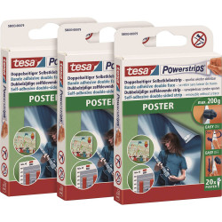tesa 58003-00500-05 Powerstrips Poster 60pc double-sided Strips white