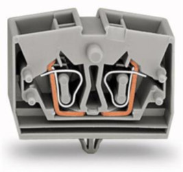 4-wire terminal, 1 pole, 0.08-2.5 mm², clamping points: 4, gray, cage clamp, 24 A, 264-341