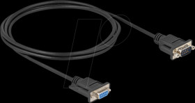 87834 Serial cable, RS-232, male/female, slim, 2 m