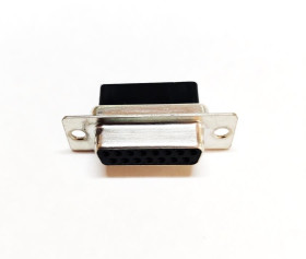 Złącze D-Sub 15-pinowe Żeński Proste Montaż na panelu Prosty Złoto