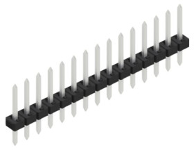 Pin header, 15 pole, pitch 2 mm, straight, black, 10062153
