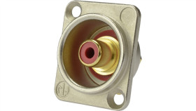 Neutrik Gniazdo Tablicowe Panelowe Rca Cinch Pozłacane Czerwone Nf2d-2