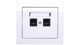 Kier Gniazdo Komputerowe Podwójne 2Xrj45 Kat.5E Białe Gpk-2W/K/00