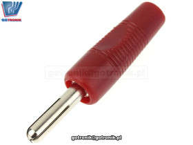 Wtyk banan 4mm czerwony