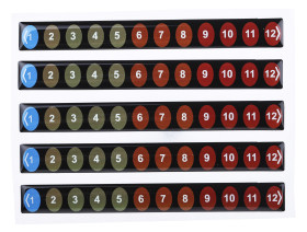 Wskaźnik temperatury — etykieta maksymalna czułość 1°C minimalna czułość 12°C