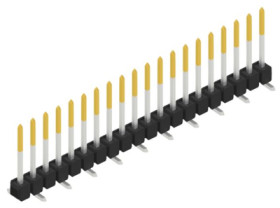 Pin header, 20 pole, pitch 2.54 mm, angled, black, 10047842