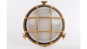 Oprawa Mosiężna Bulaj Duży A20 Z 3 Nakrętkami Typu Motylek, E27, 40W, Klosz...