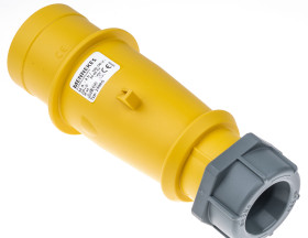 Złącze przemysłowe - zasilające 32A Wtyczka 110 V 3P Męski MENNEKES Żółty Montaż na kablu IP44