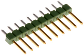 Złącze szpilkowe 10-pinowe AMPMODU MOD II raster: 2.54 mm Prosty 1-rzędowe TE Connectivity Otwór przelotowy750 V Bez