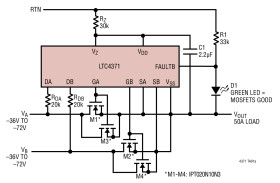 Dual Negative Voltage Ideal Diode-OR Controller and Monitor