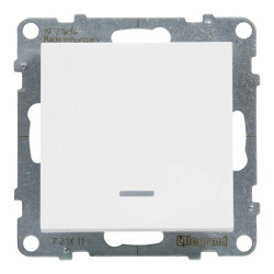 SUNO Łącznik jednobiegunowy biały 10AX 250V zaciski automatyczne podświetlany 721111