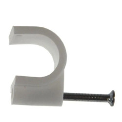 Uchwyt kabla okrągły 12mm KN-12 biały