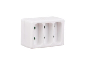 Rozgałęźnik 3-gniazdowy - 3x2P-euro, bez uziemienia, biały / 12730