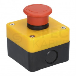Kaseta sterownicza, obudowa z przyciskiem awaryjnym grzybkowym IP65 żółta kompletna ADELID AS22-Y01-ES542