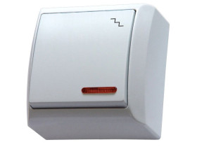 BIS Wyłącznik schodowy z podświetleniem pomarańczowym biały ŁN-3BS/00 OSPEL