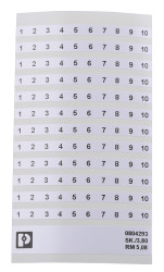 Etykieta Etykieta do oznaczania 08/3, 8:FORTL.ZAHLEN 1-10, SK 5 Phoenix Contact Przyklejanie