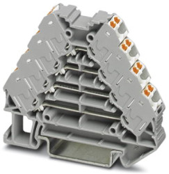 Shunting distributor, push-in connection, 0.14-2.5 mm², 2 pole, 10 A, 6 kV, gray, 3270115