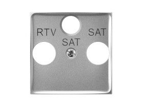 ARIA Pokrywa gniazda RTV-SAT z dwoma wyjściami SAT srebro PGPA-U2S/18 OSPEL