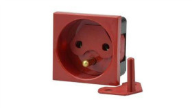 Gniazdo Zasilające Pojedyńcze Czerwone+Klucz 45X45