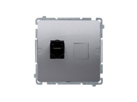 SIMON BASIC Gniazdo komputerowe RJ45 kat.6 pojedyncze ekranowane z przesłoną przeciwkurzową (moduł) stal inox BM61E.01/21 KONTAK