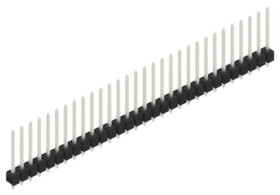 Pin header, 30 pole, pitch 2.54 mm, straight, black, 10054313