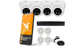 Zestaw Monitoringu 4 Kamery Poe Orllo Eco Dome