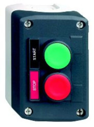 Kaseta ciemnoszara przyciski ziel. kryty/czerw. kryty O22 z sam. powr. XALD211H29