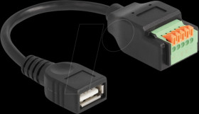 66062 USB 2.0 cable, A female to terminal block with push button, 15 c