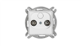 Mini Mechanizm Gniazda Abonenckiego Rtv Przelotowego 9Db Biały Mat 25Mg9p