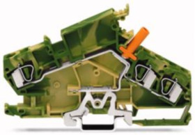 3-wire disconnect terminal block, spring-clamp connection, 0.2-6.0 mm², 1 pole, yellow/green, 282-868