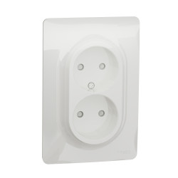 Gniazdo 16A Gniazdo 250 V 2P Schneider Electric Biały Montaż wpuszczany IP4X