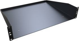 Shelf, steel, (W x H x D) 490 x 89 x 381 mm, 2 U, black, RASU190315BK1