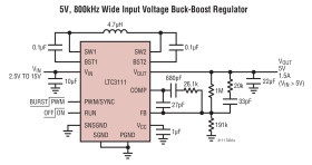 15V, 1.5A Synchronous Buck-Boost DC/DC Converter