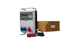 Rozdzielnica Budowlana Na Stojaku Z Kablem I Licznikiem Zużycia Energii...