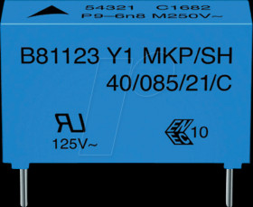 B81123-C1472-M Radio interference suppression capacitors, 4,7 nF, 500 V, RM 15