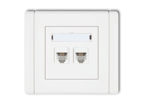 FLEXI Gniazdo telefoniczne podwójne 2xRJ11 4-stykowe beznarzędziowe biały FGT-2 KARLIK