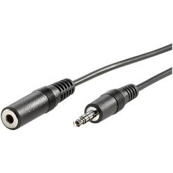 Value 11.99.4355 Jack extension cable Black Shielded 5m 3.5mm Plug to Socket