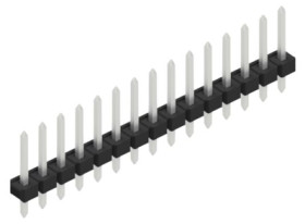 Pin header, 15 pole, pitch 2.54 mm, straight, black, 10058371